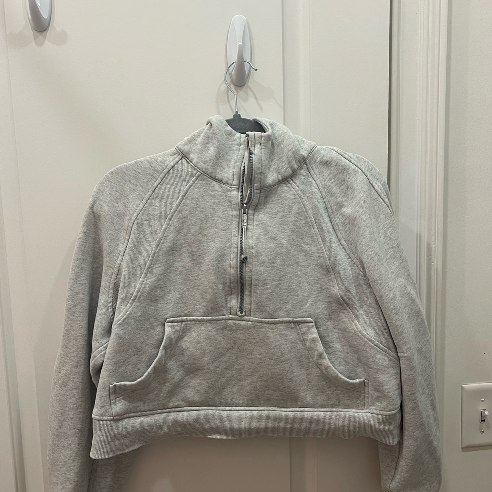 Lululemon Scuba Gray Half-Zip Cropped Sweatshirt